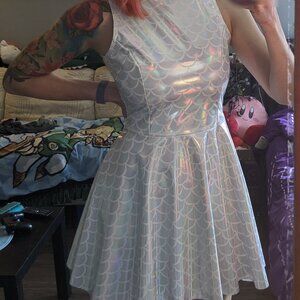 Black Milk Mermaid Ice PVC Mini Skater Dress